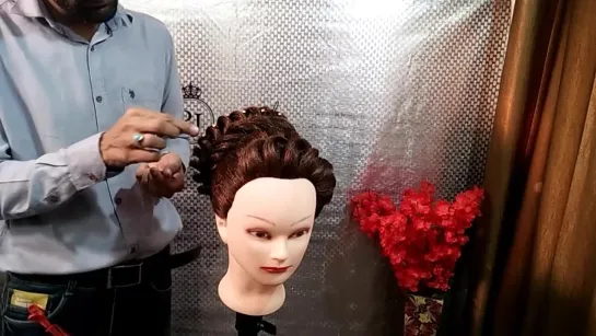 multi knots hairstyle for bridal and reseption makeup