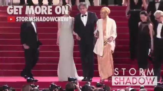 Emma Stone, Woody Allen down the An Irrational Man red Carpet Cannes