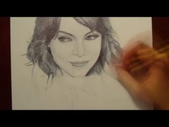 Drawing EMMA STONE with Ballpoint Pen