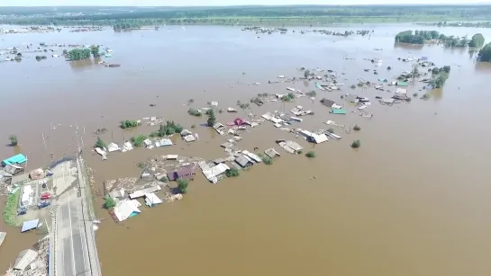 Наводнение в Тулуне с квадрокоптера [30.06.2019]