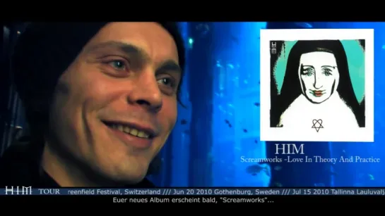 HIM - INTERVIEW __ Ville Valo shows his tattoo in front of the AquaDom