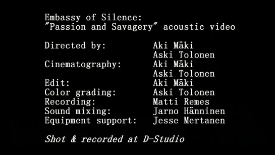 Embassy Of Silence - "Passion And Savagery"