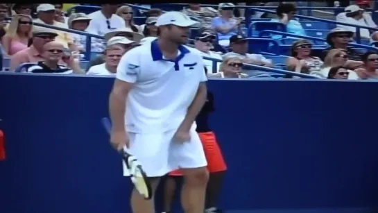 Beautiful Roddick grab his bulge.