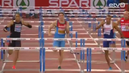 Mens 110m Hurdles FINAL European Athletics Championships Zurich 2014