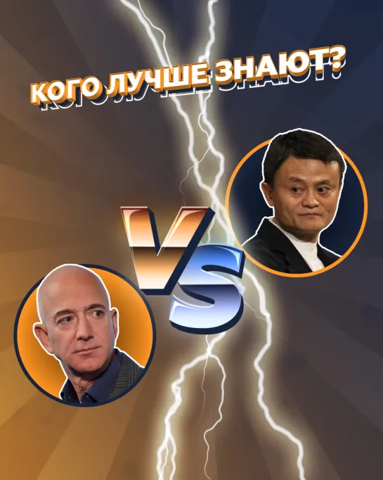 Кого знают лучше: Джек Ма VS Джефф Безос