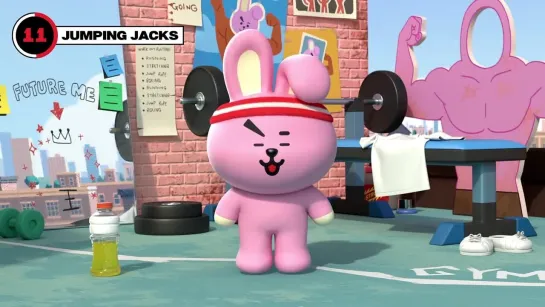 [VIDEO][210318][BT21] COOKYS LEG DAY ROUTINE  5 MIN WORKOUT