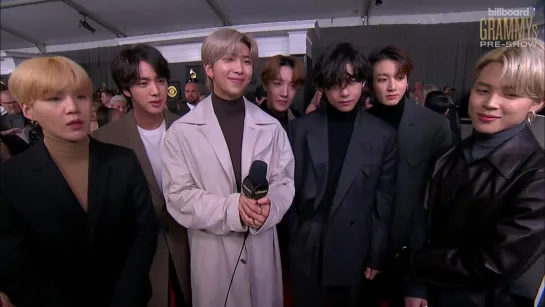 [VIDEO][200127] BTS Want to Collaborate with Ariana Grande, Talk Map of the Soul  7  More! ¦ Grammys