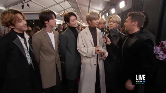 [VIDEO][200127] BTS Gives a Preview of Their Grammys Performance ¦ E! Red Carpet  Award Shows