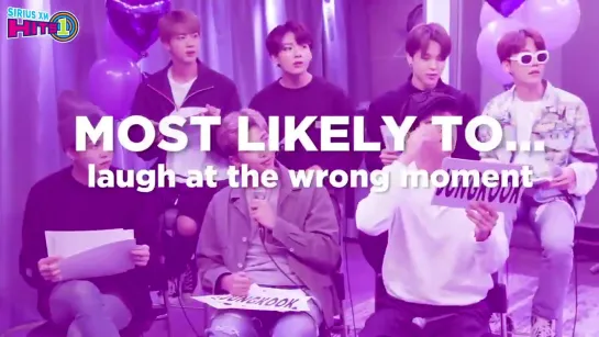 [VIDEO][190803] BTS played the "Most likely to..." game on SiriusXM