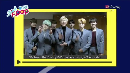 [VIDEO] Поздравление BTS Simply K-pop с выходом 200 эпизода.