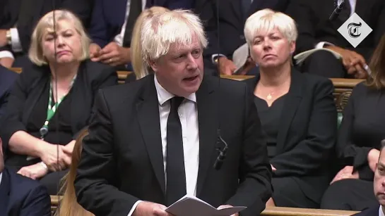 Boris Johnson and Theresa May deliver emotional speeches for Queen Elizabeth II in Commons