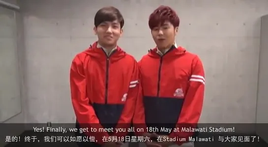 7년 전 오늘의 동방신기 TVXQ! Live World Tour Catch Me in Kuala Lumpur Greeting Message 130508 -