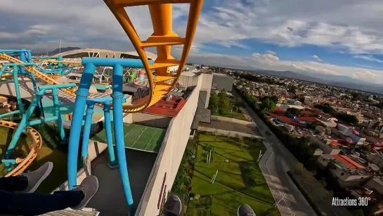 Coaster Ride on a Rooftop of a Mall Suspended Family Coaster Mexico City