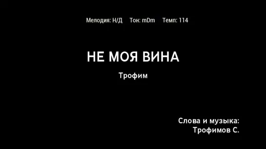 Трофим - Не Моя Вина (караоке)