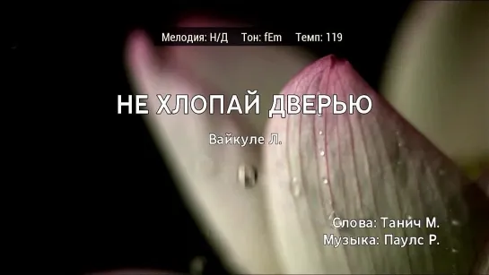 Лайма Вайкуле - Не Хлопай Дверью (караоке)