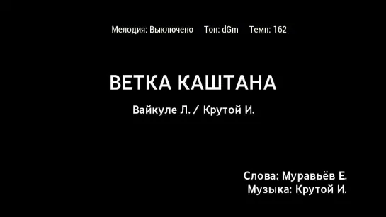 Лайма Вайкуле - Ветка Каштана (караоке)