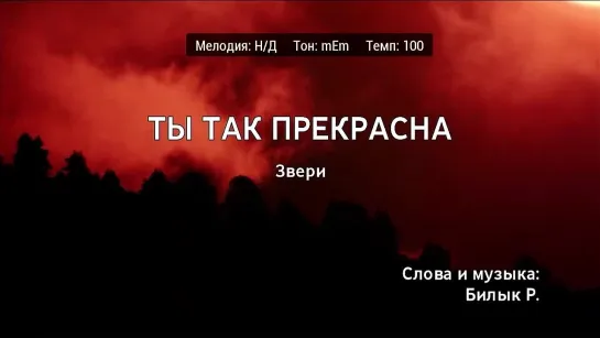 Звери - Ты так прекрасна (караоке)