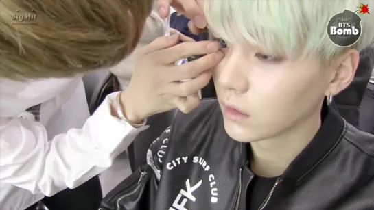 [BANGTAN BOMB] SUGA is trying to wear contact lenses