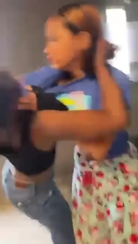 two schoolgirls fighting