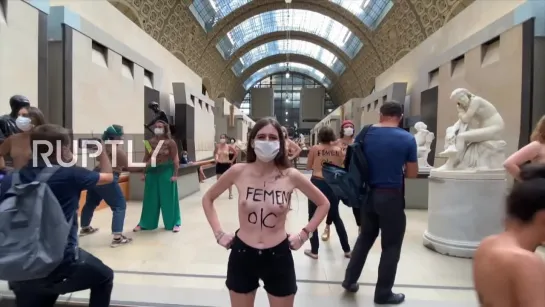 France Obscenity is in your eyes Femen hold flash demonstration at Paris museum EXPLICIT_1080p