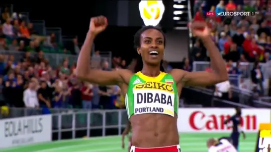 Ethiopia - Genzebe Dibaba and Meseret Defar win the 3000m (the 2016 IAAF World Indoor Championship)