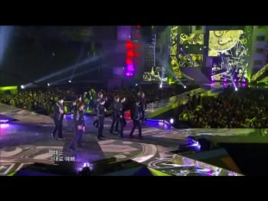 Super Junior - Superman + Mr. Simple + Bonamana [Remix] on MBC Gayo Daejun 31 December 2011