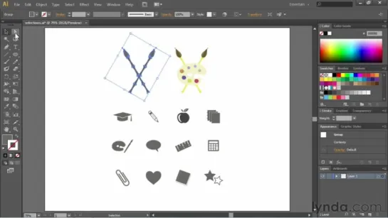 3.6 Группировка объектов. Уроки Adobe Illustrator