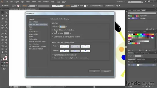 3.1 Настроика параметров выделения. Уроки Adobe Illustrator