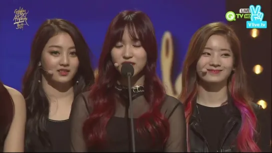 160121 TWICE - New Artist Award Speech 2016 @ Golden Disk Awards