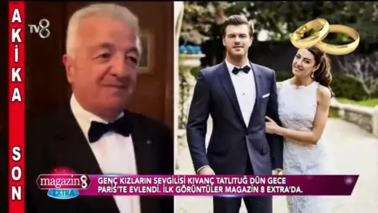 Kıvanç Tatlıtuğ  Başak Dizer Pariste evlendi _ 20 Şubat 2016