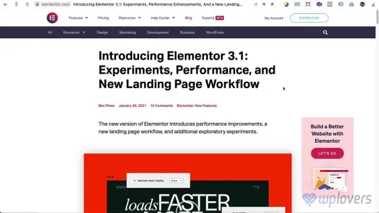 Elementor 3.1 - лендинги, эксперименты, совместимость и ускорение. Динамика во вкладках, аккорд. и спойл., html-тег разделителя