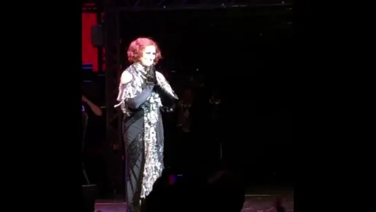 Glenn Close & Michael Xavier at the curtain call of 'Sunset Boulevard' at the Palace Theatre, Broadway NYC 02/02/2017.