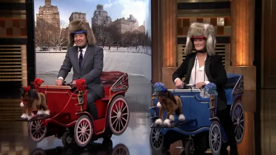 Horse Drawn Carriage Scooter Race with Glenn Close (January 25, 2017)