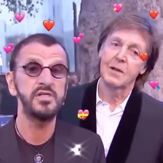 Paul and Ringo. Happy moments together