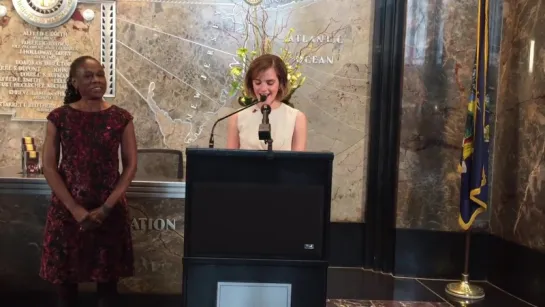 UN Women w_ Emma Watson and First Lady Chirlane McCray - ESB Lighting Ceremony