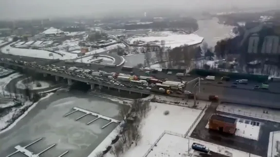 Дальнобойщики на МКАДе Москва 2015