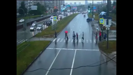 08.09.2017 Момент ДТП сбили пешехода на ул. Ленина (Удмуртия)