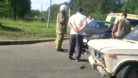 13.06.2016 ДТП на Воткинском шоссе, на повороте в сторону СХВ (Ижевск)