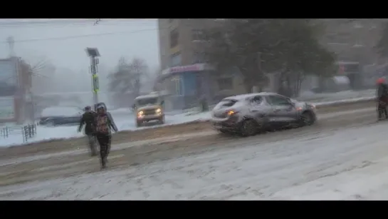 Снегопад в Ижевске 08.10.2015