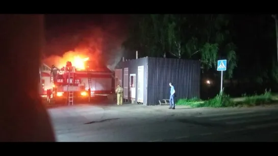 14.07.2022 возгорание магазина в с. Первомайский Завьяловского района Удмуртии.