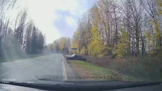 14.10.2023 Момент ДТП в Глазовском районе поворот на Колевай. Удмуртия.