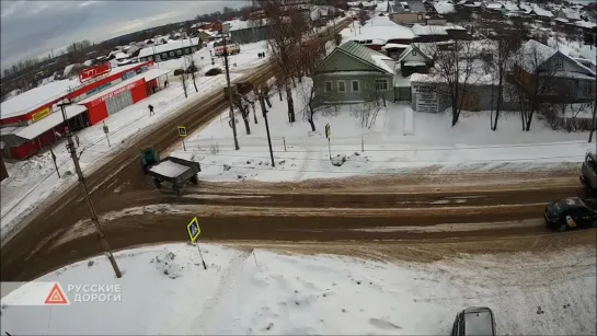 03.03.2021 Момент ДТП в Можге, перекрёсток Пролетарская - Наговицына.