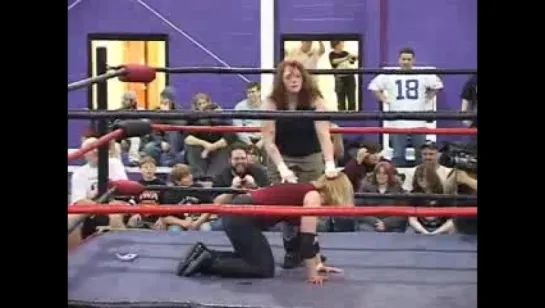 002 - IWA - Mickie Knuckles vs Ann Thraxx - Unlucky 13 Staple Gun Death Match