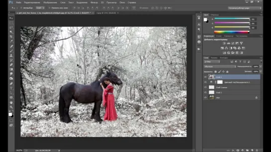 Превращаем лето в зиму в фотошопе