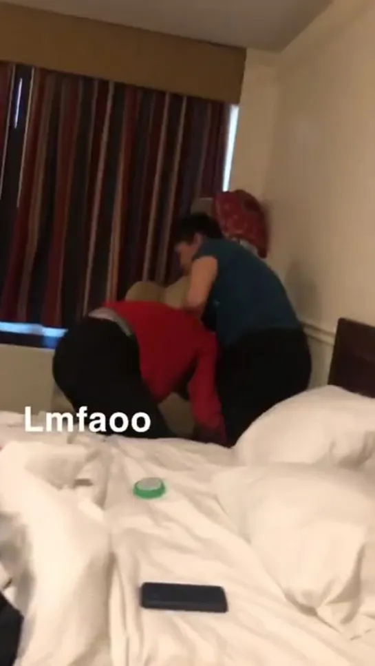 Girls fighting in hotel room