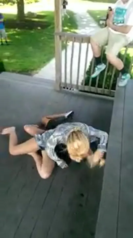 short fight on the terrace