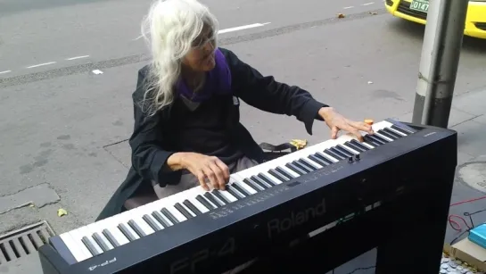 Natalie Trayling: Iconic Melbourne Piano Street Performer. [Untitled original piece.]