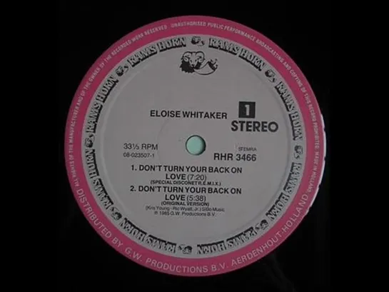 Eloise Withtaker - Dont Turn Your Back On Love