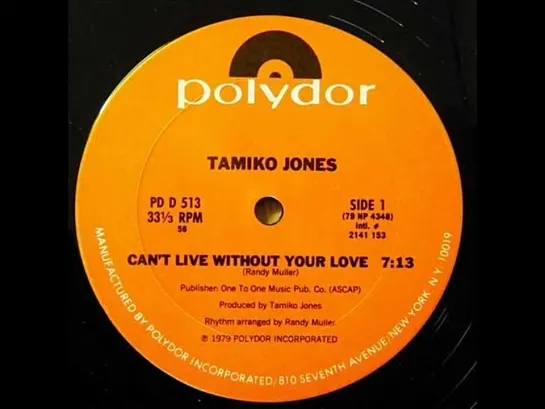 Tamiko Jones -- Cant Live Without Your Love