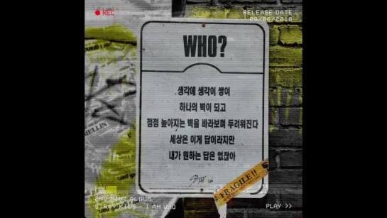 [180801] Stray Kids » inst. lyric card 1 "WHO?"